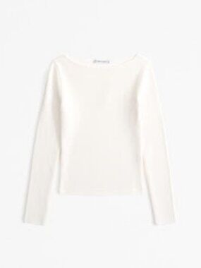 Long-Sleeve Ottoman Slash Top - Abercrombie & Fitch
